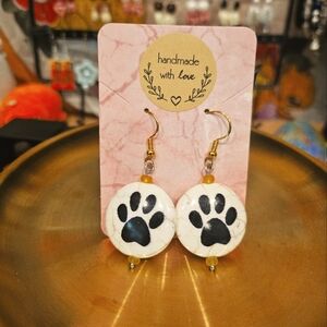 Handmade Paw Print Earrings 🐾